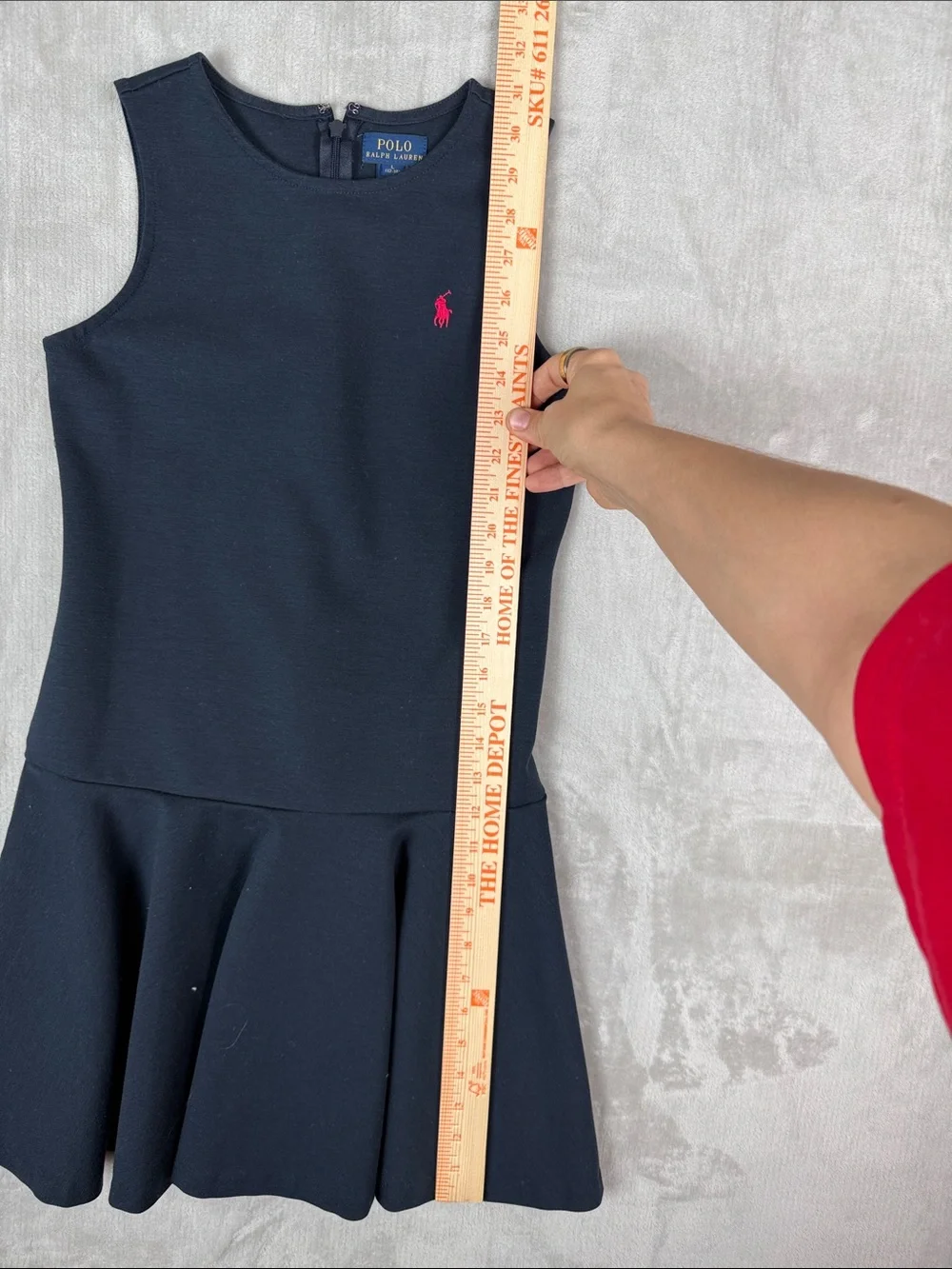 Polo Ralph Lauren Girls Large 12-14 Navy Sleeveless Uniform Dress Pink Pony